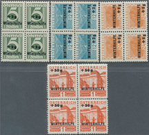 15412C Österreich: 1933, "Ausgabe - Zugunsten Der Winterhilfe", Postfrische Luxus 4er Blocks, 563 Mit Platt - Neufs