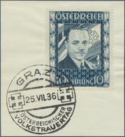 15413A Österreich: 1934, 10 S. "Bundeskanzler Dr. E. Dollfuss", Perfektes Luxus-Briefstück, Mit Glasklarem - Neufs