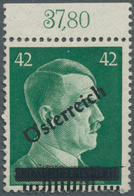 15424 Österreich: 1945, NICHT VERAUSGABTE 42 Pf Smaragdgrün I. Wiener Aushilfsausgabe Mit Teilweisem Probe - Neufs