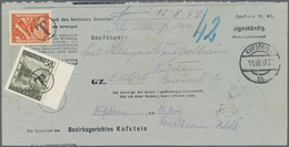 15427 Österreich: 1947, Rückschein Eines Gerichtsbriefes Aus Kufstein Vom 11.8.47. Nachgebühr War 12 Gr. O - Neufs