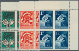 15433 Österreich: 1950/51, Volksabstimmung Kärnten Als Postfrischer 4-er Block Satz Aus Der R.o. Bogenecke - Neufs