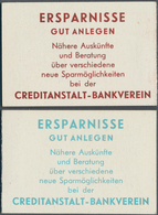 15439 Österreich: 1962, Zwei Postfrische Markenheftchen, MiNr 4 Mit Deckel C II, Michel Nr 5 Mit Deckel C - Nuevos