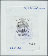 15441 Österreich: 1966. Set Von 3 PROBEDRUCKEN Für Die Marke "Hochschule Linz". Bezeichnet Vorderseitig Mi - Nuevos