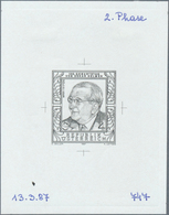 15493 Österreich: 1987. Probedruck In Schwarz Für Marke "100 Geburtstag Von Oskar Helmer", Bezeichnet Vs. - Neufs