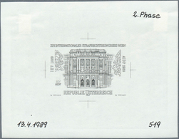 15506 Österreich: 1989. Probedruck In Schwarz Für Marke "Intl. Strafrechtskongreß", Bezeichnet Vs. U.a. Mi - Ungebraucht