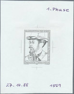 15507 Österreich: 1989. Probedruck In Schwarz Für Marke "125. Geburtstag Von Alfred Hermann", Bezeichnet V - Neufs