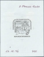 15518 Österreich: 1997. Probedruck In Schwarz Für Marke "Volksbrauchtum", Bezeichnet Vs. U.a. Mit "2. Phas - Ungebraucht