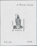 15543 Österreich: 2007. Probedruck In Schwarz Für Marke "Schutzpatrone - Hl. Rupert", Bezeichnet Vs. U.a. - Neufs