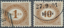 15551 Österreich - Portomarken: 1900, 1 Heller Und 10 Heller Gestempelte Einzelwerte, Nr. 28 In Der Type E - Portomarken