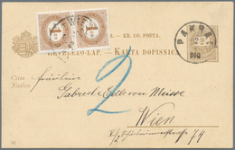 15555 Österreich - Portomarken: 1900/1917, Ungarische Ganzsachen-Ansichtskarte Von Pakrac Nach Wien Unterf - Portomarken