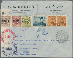 15591 Österreich - Portomarken: 1947, Unterfrankierter Brief Aus Alexandria Nach Graz, Mit 92 Gr. Nachgebü - Segnatasse