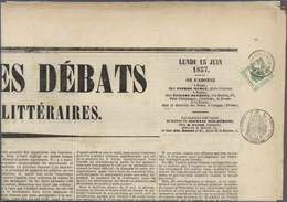 15592 Österreich - Zeitungsstempelmarken: 1857:2 Kr Type II, Entwertet "J.R. SPEDIZ. GAZZ. MILANO" Auf Kom - Zeitungsmarken