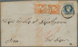 15620 Österreichische Post Auf Kreta: 1871, Austria 10 Sld. Blue Tied "CANDIA 30 9" To Folded Envelope To - Levant Autrichien