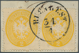 15625 Österreichische Post In Der Levante: 1863, Lombardei-Venetien 2 So. Gelb, Enge Zähnung Im Waagerecht - Levant Autrichien