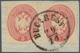 15628 Österreichische Post In Der Levante: 1864, Lombardei-Venetien 5 So. Rosa Im Waagerechten Paar Mit Kl - Oriente Austriaco