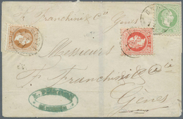 15642 Österreichische Post In Der Levante: 1867, 15 So. Braun, 5 So. Karminrot Und 3 So. Grün (eckrund) Je - Oriente Austriaco