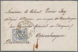 15650 Österreichische Post In Der Levante: 1884, 10 Soldi Blau/schwarz Doppeladler, Einzelfrankatur Auf Br - Levante-Marken