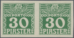 15654 Österreichische Post In Der Levante - Portomarken: 1908, 30 Pia Grün, Ungezähntes Waagr. Paar Ohne G - Oriente Austriaco