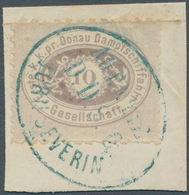 15655 Österreich - Donau-Dampfschifffahrtsgesellschaft: 1866, 10 Kr. Lila Mit Blauem Oval-Stempel "AGENTIE - Altri & Non Classificati