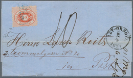 15659 Österreich - Donau-Dampfschifffahrtsgesellschaft: 1870, 10 Kr. Rot Mit Blauem EKr. "SISTOV 31.III.(7 - Sonstige & Ohne Zuordnung