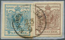 15663 Österreichisch-Ungarische Feldpost - Rumänien: 1854, Austria 6 Kr. Brown And 9 Kr. Blue, Both With W - Sonstige & Ohne Zuordnung