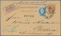 15684 Österreich - Ganzsachen: 1867, 10 Kr. Als Beifranktur Auf GSK 10 Kr. Braun, Klarer K1 "PRAG ALTSTADT - Autres & Non Classés