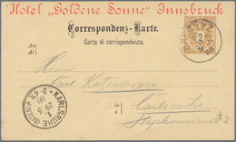 15685 Österreich - Ganzsachen: 1883, 2 Kr Braun Doppeladler Ganzsachenkarte, Vs. Mit Rotem Privatzudruck " - Sonstige & Ohne Zuordnung