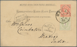 15685A Österreich - Ganzsachen: 1884, 5 Kr Doppeladler Ganzsachenkarte Mit Zusatzfrankatur 3 Kr Blaugrün/sc - Autres & Non Classés