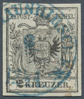 15707 Österreich - Stempel: 1850, Wappen 2 Kr. Grauschwarz, Voll- Bist Breitrandig Geschnittenes Exemplar - Machines à Affranchir (EMA)