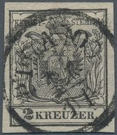 15735 Österreich - Stempel: PIRANO (Küstenland): 1850, 2 Kr. Schwarz HP Type Ia Blau Allseits Vollrandig M - Maschinenstempel (EMA)