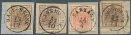 15739 Österreich - Stempel: 1850, "RACZ-BECSE", "RAGENDORF", "SARKANY" Und "SIMONTORNYA" Je K1 Auf Briefst - Macchine Per Obliterare (EMA)