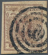 15751 Österreich - Stempel: TABOR (Böhmen): 1850, 6 Kr. Braun HP Allseits Voll- Bis Breitrandig Mit Fast K - Maschinenstempel (EMA)