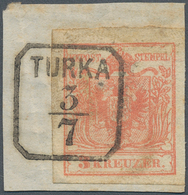 15754 Österreich - Stempel: TURKA (Galizien): 1850, 3 Kr. Rot HP Allseits Voll- Bis Breitrandig Auf Briefs - Macchine Per Obliterare (EMA)