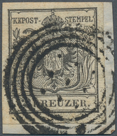 15761 Österreich - Stempel: WIEN: 1850, 2 Kr. Schwarz HP Type III Allseits Voll- Bis Breitrandig Auf Brief - Maschinenstempel (EMA)