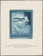 15776 Österreich - Besonderheiten: 1923, LUDWIG HEßHAIMER, Original Radierung "Brietaube" Auf Büttenpapier - Altri & Non Classificati