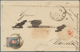 15792 Polen: 1860, 10 Lop. Coat Of Arms On Folded Letter Sheet With Numeral Cancellation "253"" P?OCK Sent - Briefe U. Dokumente