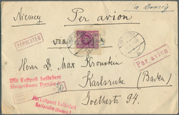 15799 Polen: 1925, 50 Gr Purple Definitive Stamp Together With Complete Airmail Set "Plane Over Warszaw" O - Lettres & Documents