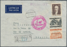 15802 Polen: 1938, 20 Gr Orange, 50 Gr Black And 3 Zl Dark Brown Definitives, Mixed Franking On Registered - Storia Postale