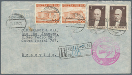15804 Polen: 1938, 2 X 20 Gr Orange And 2 X 3 Zl Dark Brown Definitives, Mixed Franking On Registered Airm - Briefe U. Dokumente