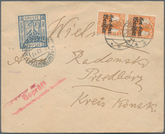 15813D Polen - Bestellpostanstalten: PREDBORZ 1917, 4gr. Blue Paying The Local Charge On Incoming Cover Fro - Altri & Non Classificati