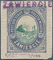 15814C Polen - Bestellpostanstalten: ZARWIECE 1916, 10fen. Violet/green With Lilac Control Mark, On Piece C - Sonstige & Ohne Zuordnung