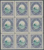 15814E Polen - Bestellpostanstalten: ZAWIERCE 1916, 10fen. Violet/green Without Control Mark, Block Of Nine - Sonstige & Ohne Zuordnung