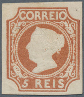 15820 Portugal: 1853, Maria 5r. Light Brown, Type I, Fresh Colour, Full Margins, Unused No Gum, Slight Cre - Briefe U. Dokumente
