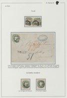 15845 Portugal:  1853- 50 Rs. One Pair With Numeral Cancel ``102''Viana Do Castelo And Two Singles, Canceled - Storia Postale