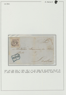 15849 Portugal: 1853- 100 Rs., Letter Send From Porto To Lisbon, With A 100 Rs Stamp, With Very Large Marg - Storia Postale