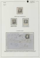 15867 Portugal: 1855-56 - 25 Rs. A Single Used Stamp And Two Stamps Canceled With Nominative Postmarks. Al - Briefe U. Dokumente