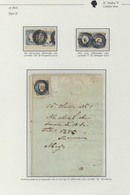 15868 Portugal:  1855-56 - 25 Rs. Two Horizontal Pairs Canceled And A Judicial Process With A Stamp Cancel - Storia Postale