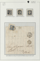 15870 Portugal:  1855-56 - 25 Rs. Three Used Stamps With Different Cancelations And A Letter, Dated 3/4/18 - Briefe U. Dokumente