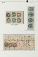 15873 Portugal: 1855-56 - 50 Rs. Bloc Of Six Stamps And A Vertical Strip Of Four Stamps Canceled With ``146 - Storia Postale