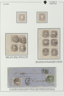 15878 Portugal:  1855-56 - 100 Rs. Two Single Stamps Mint; A Bloc Of Four Stamps And A Vertical Bloc With - Briefe U. Dokumente
